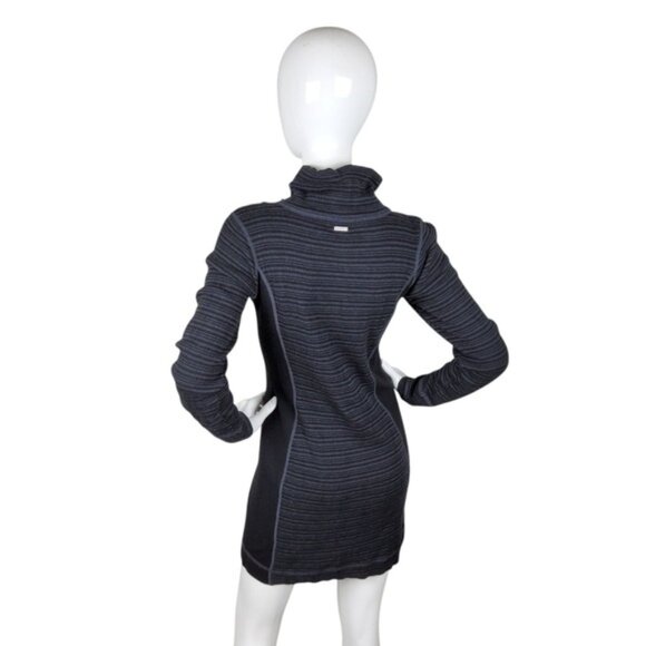 Prana Black and Gray Striped Knit Mini Dress Size Small - Picture 3 of 8
